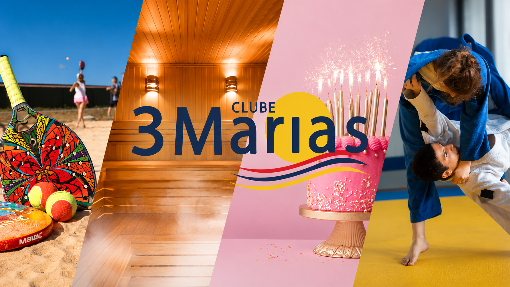 Beach tênis, sauna, festas e artes marciais no Clube 3 Marias